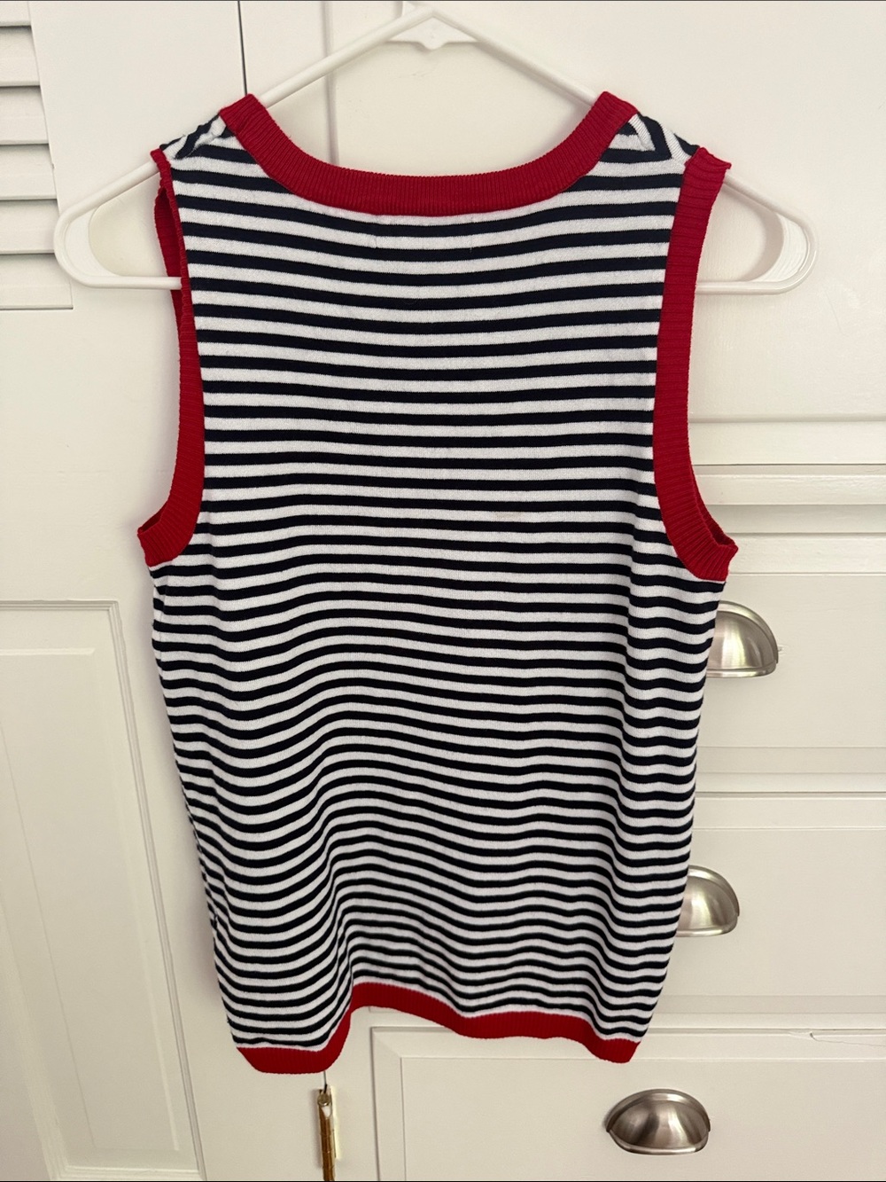 DONOTOO Black & White Striped Tank with Red Trim - Picture 2 of 3